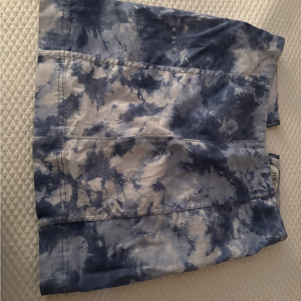 Blue and white cloud denim mini skirt. Size small